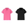 thumbnail image 1 of 2 Pack(Black 1PCS & Red 1PCS) Multipack Tops for Short Shirts Sleeve Shirt Button Closure Plain Cotton Tops Comfortable & Soft Fabric, 1 of 6