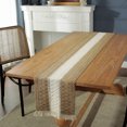 thumbnail image 4 of Coloody Farmhouse Table Runner Natural Burlap Table Runner Handmade Burlap Weave Table Runners Placemat, 11.8 x 70 inch (Brown), 4 of 8
