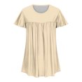 thumbnail image 4 of FAIWAD Tunique d'Été pour Femme à Manches Courtes, Col Rond, T-Shirt Décontracté Plissé, Ample et Fluide, 4 of 5