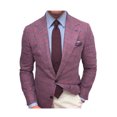 thumbnail image 1 of Faithtur Men's Blazer Plaid/Plain Color Lapel Long Sleeve Button Suit Coat, 1 of 1