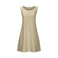 thumbnail image 4 of Ovzne Robes pour Femmes Robe de Plage Mode Femmes Été Poche Décontractée Unie Col Rond Sans Manches Robe Mini Grande Taille Robe Liquidation, 4 of 7