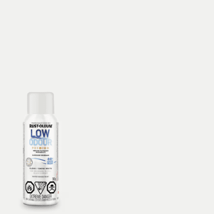 Peinture en spray Rust-Oleum intérieur/extérieur à faible odeur, finition brillante blanc neige, 312 g