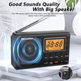 thumbnail image 3 of Small AM/FM/SM Radio with Great Reception   Battery Operated Radio with Big Speaker  Backlight Display  Pocket Transistor Radios for Emergency  Indoor Outdoor  Best Gift for All AgesDEBGFS, 3 of 9