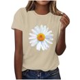 thumbnail image 2 of BVOFAR Hauts pour Femmes Été Tendance T-Shirts Graphiques Marguerite Décontractés Coupe Ample Blouses Col Rond Manches Courtes Chemises 2025, 2 of 4