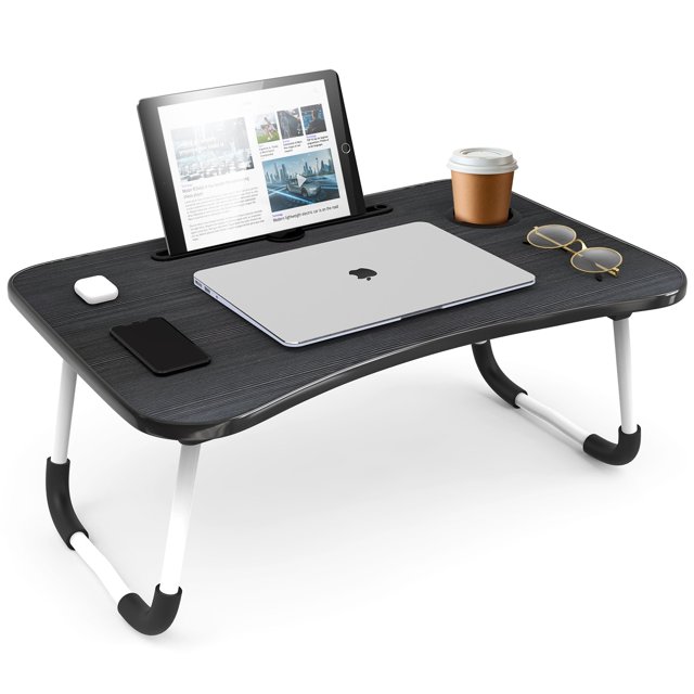 Nestl Adjustable Laptop Bed Tray Table - Portable Lap Desk with Foldable Legs - Space Saving Lapdesk Large Large