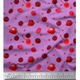 thumbnail image 1 of Soimoi Satin Silk Fabric Raspberry,Strawberry & Cherry Fruits Fabric Prints by Yard 42 Inch Wide, 1 of 3