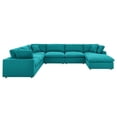 thumbnail image 1 of Modway Commix 7-Piece Down Filled Overstuffed Sectional Sofa in Teal, 1 of 10