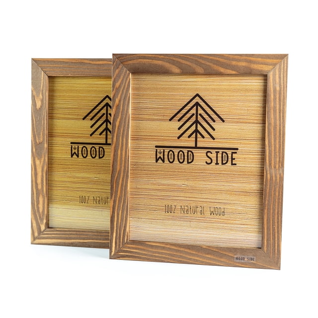 Rustic Wooden Picture Frame 8x10 - Made to Display Pictures 8x10 - Set of 2-100% Natural Eco Wood with Real Glass for Wall Mounting Walnut Photo Frame
