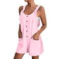 thumbnail image 1 of SHIXIAOO Short Rompers for Women Summer Casual Button Rompers Overalls Jumpsuit Shorts Button Rompers Convertible Jumpsuits for Women Jumpsuits for Women for Summer, 1 of 4