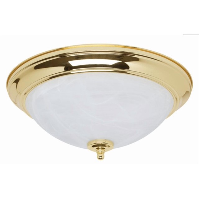 Good Earth Lighting Trieste 15-inch Direct Wire Flush Mount Light, Polished Brass