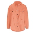 thumbnail image 5 of CEHVOM Veste en Denim à Manches Longues pour Femmes avec Franges et Trous Liquidation, 5 of 5