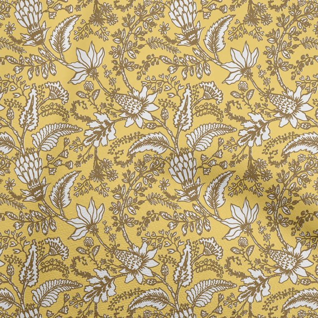 oneOone Polyester Spandex Jaune Tissu Jacobée Floral Tissu Imprimé Matériel par la Cour 56 Pouces de Large