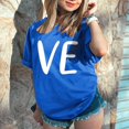thumbnail image 1 of Hot Sale!! T-Shirts de la Saint-Valentin pour Femmes Imprimés Graphiques Mignons Léopard Cœur T-Shirts Décontractés Manches Courtes Col Rond Bleu + S, 1 of 7