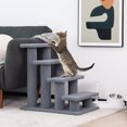 thumbnail image 3 of Gymax 24'' 4-Step Pet Stairs Carpeted Ladder Ramp 8 Scratching Post Cat Tree Climber, 3 of 10