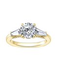 thumbnail image 1 of 0.90 T.C.W Round Shape Natural Diamond Latest Design Three Stone Wedding Ring for Ladies Solid 14K Yellow Gold Size 8, 1 of 1