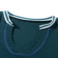 thumbnail image 3 of Women Short Sleeve T-Shirt V Neck Ribbed Knit Crop Top Contrast Color Slim Fitted Casual Basic Tee Top, 3 of 6