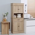 thumbnail image 2 of HOMCOM Kitchen Pantry Storage Cabinet with Open Shelf Adjustable Shelving, 2 of 10
