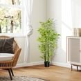thumbnail image 4 of HOMCOM 5' Artificial Bamboo Tree Fake Plant in Pot Indoor Decoration, 4 of 9