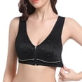 thumbnail image 2 of Womens Bras Solid Color Front Closure Wireless Bra With Air-Flow Mesh Thin Design Plus Size Plus Size Sports Bra Black 44, 2 of 6