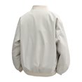thumbnail image 3 of WRKEKC Manteau de Travail Décontracté pour Homme à Col Rond, Manches Longues, Léger et Polyvalent, avec Poches, pour Tenue Urbaine de Bureau et Style de Rue Moderne, Couleur Unie Kaki 3TG, 3 of 7