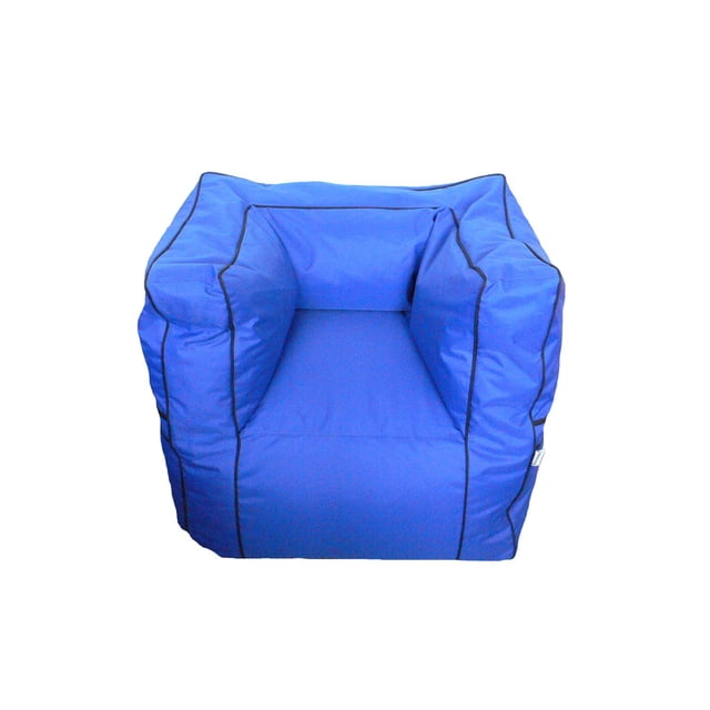 Boscoman Alemeda Fauteuil Poire d'Extérieur Bleu Vif avec Passepoil Noir, au design Carré et Coussiné avec Accoudoirs et Dossier, Fabriqué en Tissu durable et Facile à Nettoyer, Idéal pour les Sièges d'Enfants et l'Utilisation Extérieure.