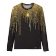 thumbnail image 5 of IROINID T-Shirts à Manches Longues pour Femmes Manches 3/4 Chemises de Détente Pull Tunique Ample Blouse Imprimée Col Rond, Noir, 5 of 5