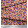 thumbnail image 3 of Soimoi Velvet Fabric Leaves & Bell Floral Decor Fabric Printed Yard 58 Inch Wide, 3 of 3