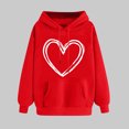 thumbnail image 2 of Plebaso Sweat à Capuche pour Femmes Mignon Cœur Manches Longues Décontracté avec Poches, 2 of 5
