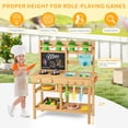 thumbnail image 4 of Costway Kids Mud Kitchen with Faucet Removable Sinks Chalkboard Stovetops Rotation Knobs, 4 of 10