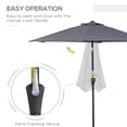 thumbnail image 4 of Outsunny Parasol de Terrasse Rond 8,5 Pi en Aluminium Gris, 4 of 10