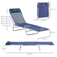 thumbnail image 3 of Outsunny Chaise Longue Pliante 2 Pcs, Chaises Inclinables pour Bronzage au Soleil, Bleu, 3 of 10