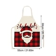 thumbnail image 2 of Oleegame 1PC Pretty Apron Christmas Kitchen Cooking Aprons Plaid Aprons Adjustable Buffalo Plaid Baking Apron, 2 of 7