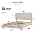 thumbnail image 2 of Hcore Boucle Bed Frame Twin Size,Modern White Bed Frame with Adjustable Headboard, Soft Rounded Corners,No Box Spring Required,Easy Assembly, 2 of 6