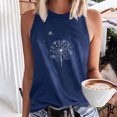 thumbnail image 2 of Besolor Débardeurs pour Femmes 2024 Tendance Imprimé Col Rond Sans Manches T-Shirts Décontractés Amples Tunique d'Été Blouse, 2 of 5