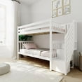 thumbnail image 1 of Max & Lily Lit Superposé Simple sur Simple pour Enfants, Lits Superposés en Bois avec Escaliers et Rangement, Blanc, 1 of 4