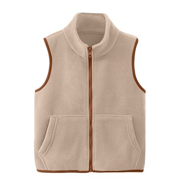 EnJoCho Kids 𝖯olar Flece Vest Sherpa-Lined Sleeveless Jacket Full-Zip Lightweight Gilet Warm Winter Layering Piece for Boys Girls