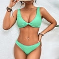 thumbnail image 2 of Penkiiy Women Triangle Halter Thong Bikini Set Ruffle Sexy String Two Piece Swimsuit Bathing Swimwear XL Green, 2 of 4