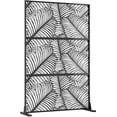 thumbnail image 1 of OUYAWEI Metal Privacy Screen,Freestanding Decorative Divider,Extended Height Privacy Screen with Stable Base for Garden,Palm leaf design, 1 of 8