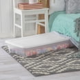 thumbnail image 3 of Sterilite 39 L Storage Box, Clear Plastic Storage Bin with Snap-on Lid, White, 3 of 6