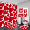 thumbnail image 3 of Valentine's Day 3D Digital Printing Shower Curtain 4-piece Set For Home / Hotel / Party Decoration, 3 of 5