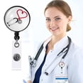 thumbnail image 2 of Nurse Badge Buckle Love Stethoscope Easy-To-Pull Buckle Retractable Badge Easy-To-Pull Certificate Buckle, 2 of 9