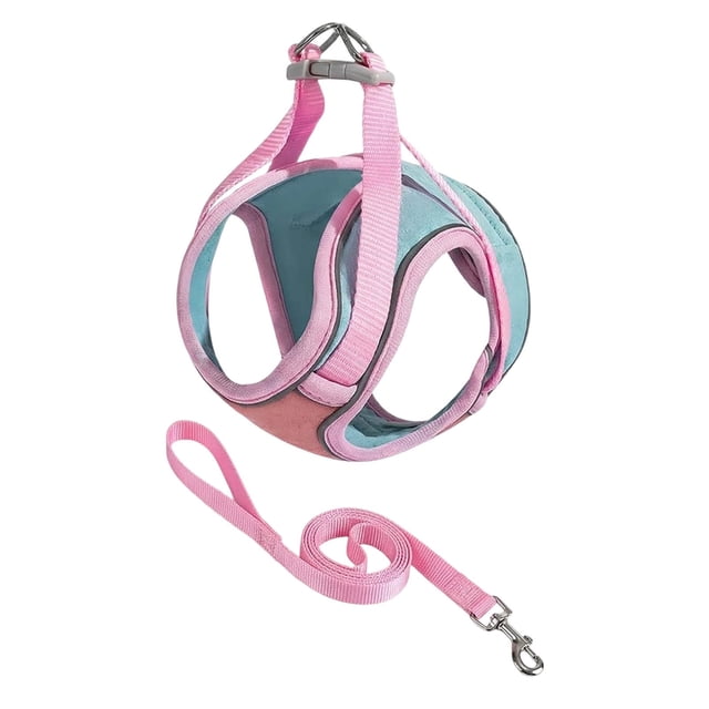 Escape Proof Cat Harness and Leash Set Soft Mesh Vest Adjustable Reflective Strips Safe Harness for Cat Walking and Outdoor Use