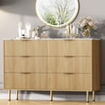 thumbnail image 1 of Commode à 6 Tiroirs Cannelés, Organisateur de Rangement Moderne en Bois pour Chambre, Garde-Robe, Salon et Couloir, 1 of 7