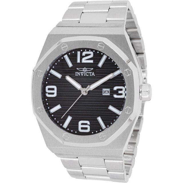Invicta 45781 Men's Huracan Black Dial Silver Tone Bracelet Watch