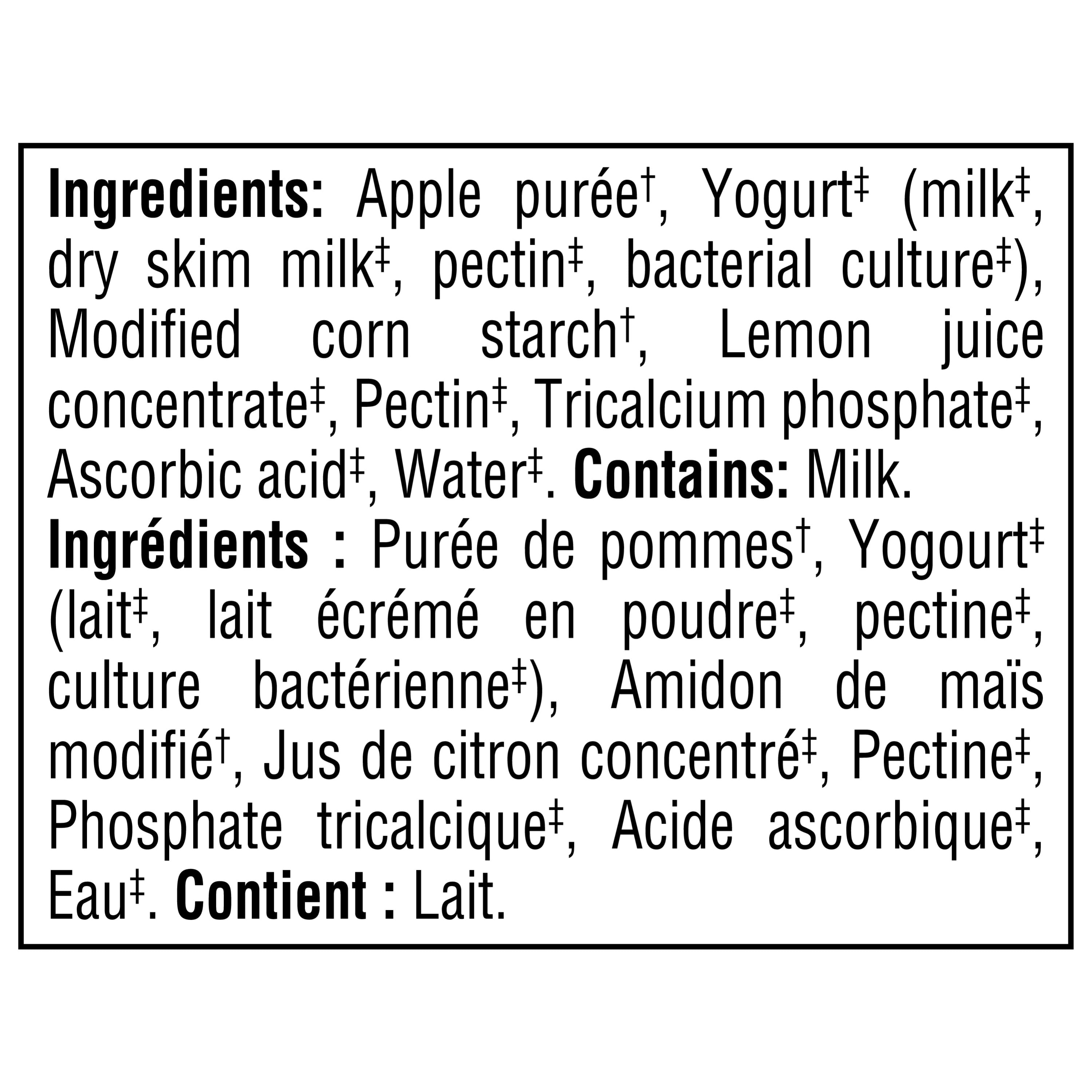 GERBER Purée Pommes et Yogourt, Faite avec de Vrais Fruits et du Yogourt, pour Bébés et Tout-Petits, Sans Sucre Ajouté, Sans Sel Ajouté, non-OGM, Sachet Refermable avec Bec 92ml