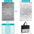 thumbnail image 2 of Findosom 6'x9' Waterproof Stripe Outdoor Rug, Foldable Reversible Plastic Straw Rug, Large Patio Rug for Outdoors, RV, Patio, Backyard, Deck, Picnic, Beach, Camping Gray, 2 of 6