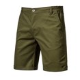 thumbnail image 1 of Yuzhih Summer Shorts for Men Slim Stretch Twill Flat Front Shorts Basic Solid Color Lounge Shorts with Pockets, 1 of 3