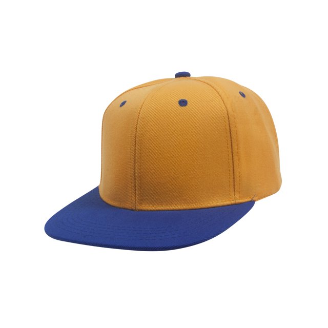 Top Headwear Flat Bill Adjustable Snapback Cap - Gold/Royal
