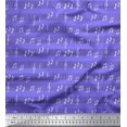 thumbnail image 1 of Soimoi Purple Cotton Poplin Fabric Notes Musical Instrument Print Fabric by the Yard 56 Inch Wide, 1 of 5
