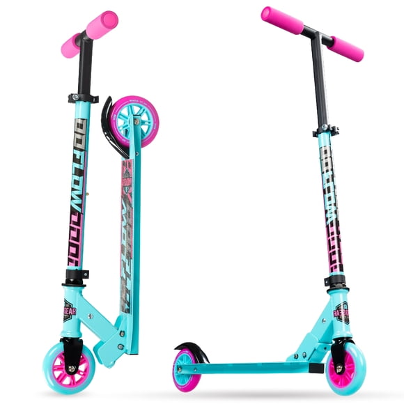 Trottinette pliante pour enfants de 5 à 10 ans – Carve 100 – cadre en acier léger, guidon réglable, roues lisses de 100 mm – sarcelle – Madd Gear